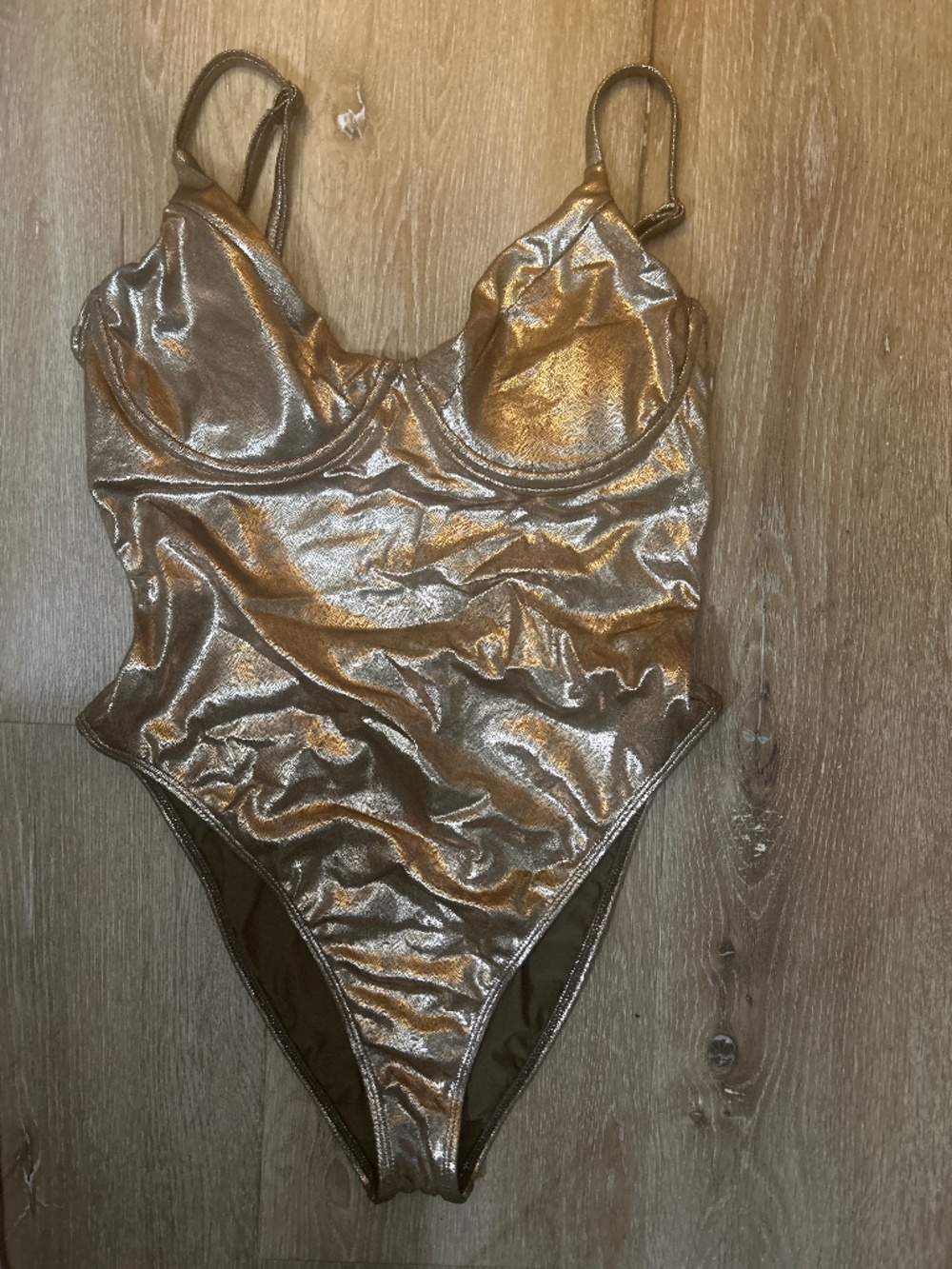 Good American Underwire One Piece Mocha Foil Cutout size 4 (XL)NWT